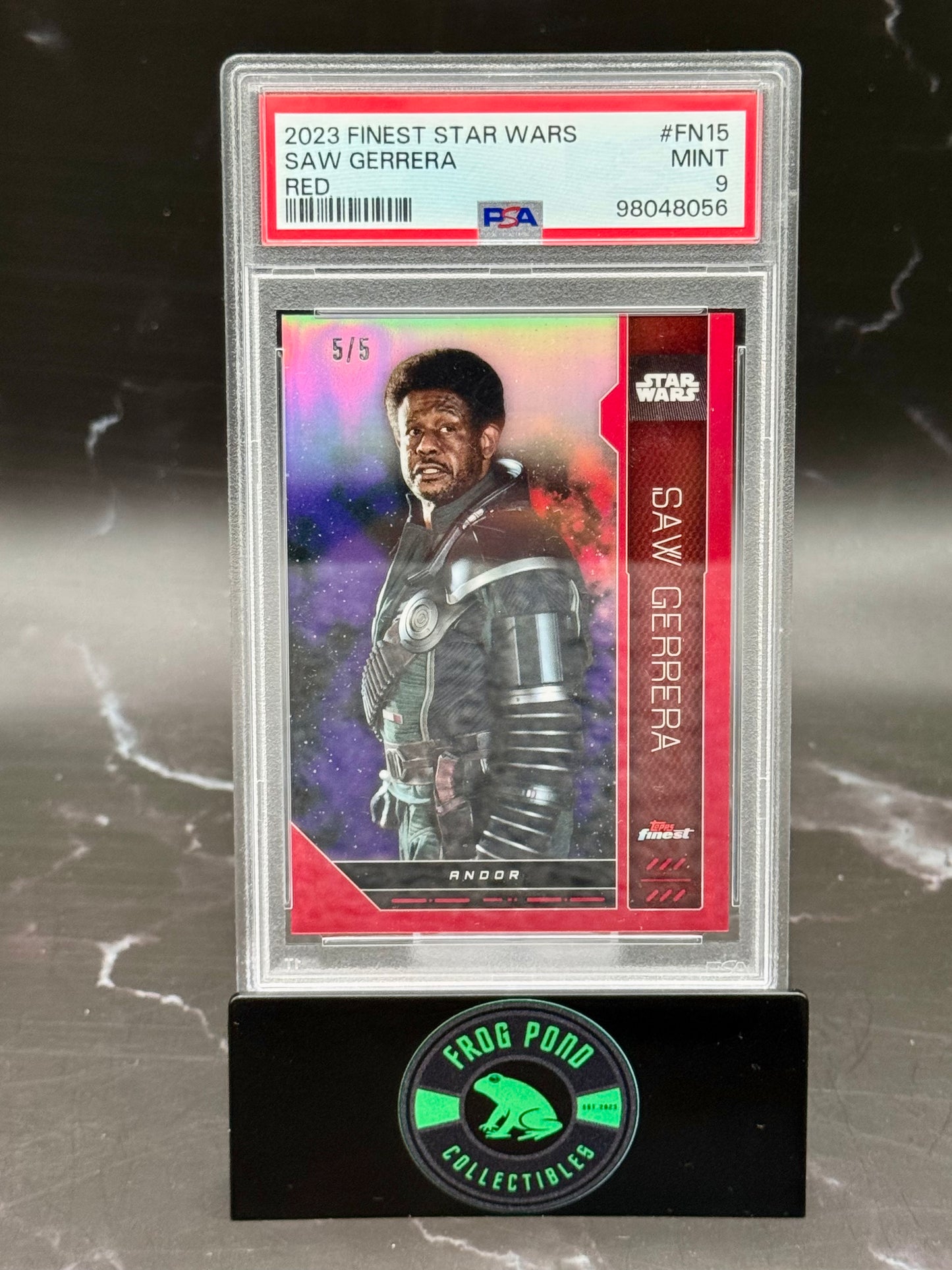2023 TOPPS FINEST STAR WARS FN15 SAW GERRERA RED PSA 9