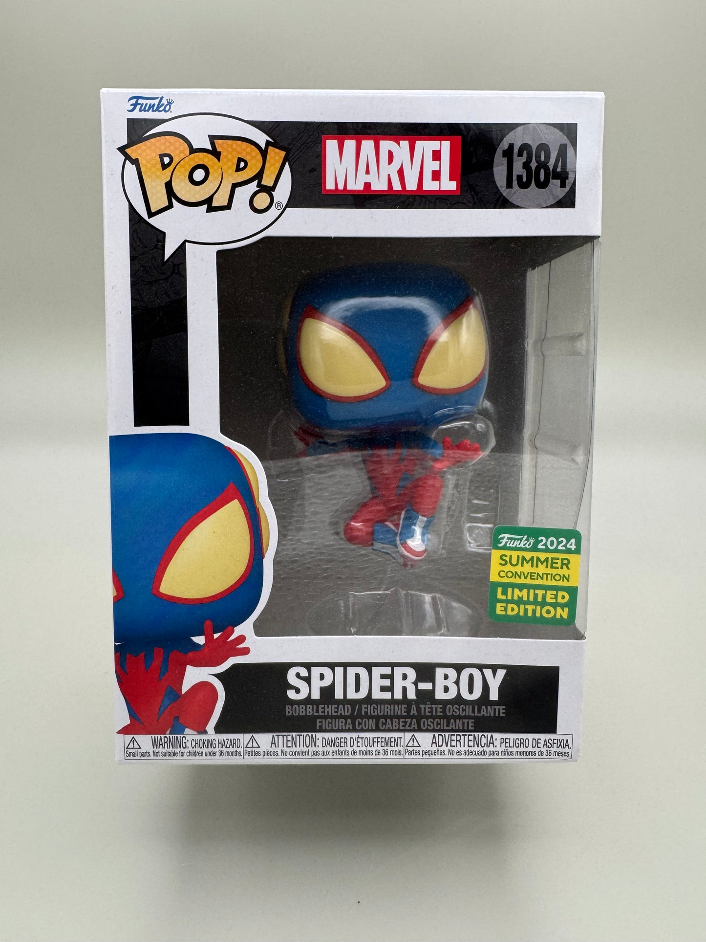 SDCC 2024 Funko Pop! Exclusive Marvel Spider-Boy 1384 Summer Limited Edition