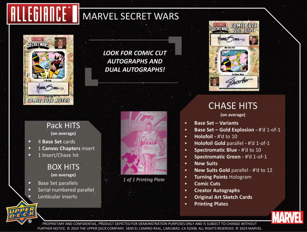 Marvel Allegiance Secret Wars 1984 Trading Cards Hobby Box (Upper Deck 2024)