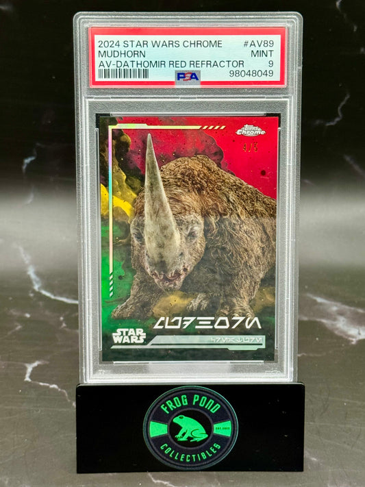 2024 TOPPS CHROME STAR WARS AV89 MUDHORN AUREBESH VARIATION-DATHOMIR RED REFRACTOR PSA 9