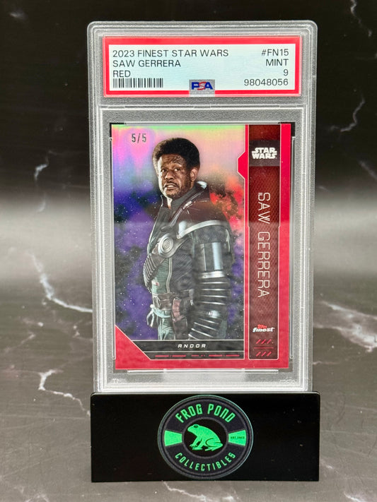 2023 TOPPS FINEST STAR WARS FN15 SAW GERRERA RED PSA 9