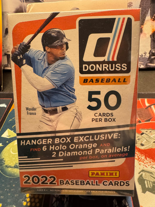 2022 Donruss MLB Baseball Factory Sealed Hanger Box - 50 Cards
